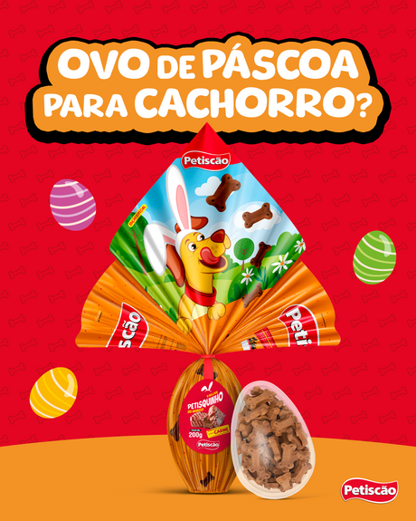 Ele voltou! O ovo de Páscoa da Petiscão para a caça aos petiscos, risadas e muitos focinhos curiosos!